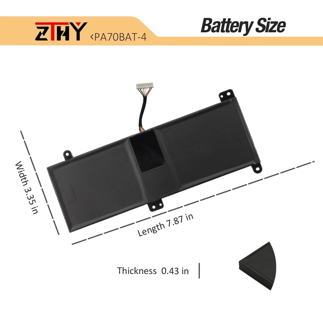 Alt view image 7 of 7 - 66Wh PA70BAT-4 Battery Replacement for Clevo PA70HS PA71HP6 PA71HS PA71ES PA70HS-G PA71HP6-G Schenker Technologies XMG Pro 17 WOOKING S17 Pro-8U Hasee KINGBOOK G97E Powerspec 1710 Sager NP8370 NP8375
