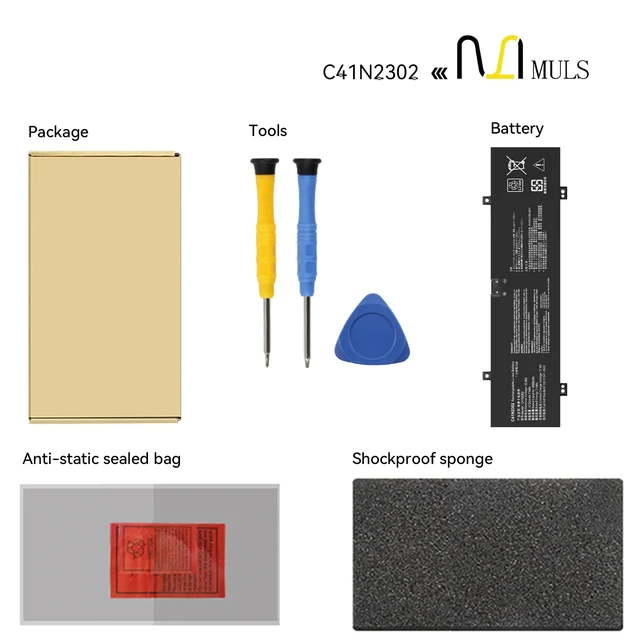 Alt view image 6 of 7 - C41N2302 Laptop Battery for Asus ProArt PX13 HN7306 ROG Zephyrus G14 GA403U GA403UI GA403UJ GA403UU GA403UV Gaming A14 FA401WV-WB94 Series 0B200-04460000 15.48V 73Wh with Tools, Extended runtime