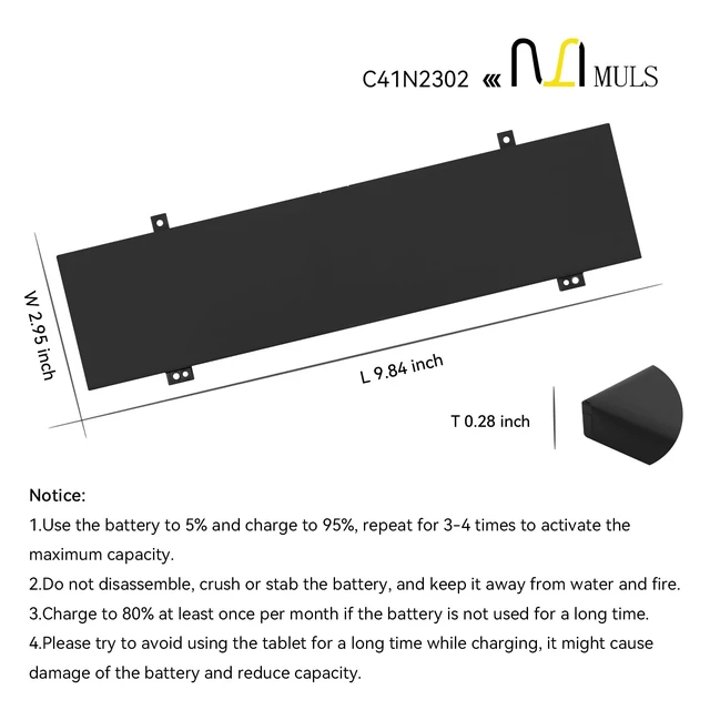 Alt view image 7 of 7 - C41N2302 Laptop Battery for Asus ProArt PX13 HN7306 ROG Zephyrus G14 GA403U GA403UI GA403UJ GA403UU GA403UV Gaming A14 FA401WV-WB94 Series 0B200-04460000 15.48V 73Wh with Tools, Extended runtime