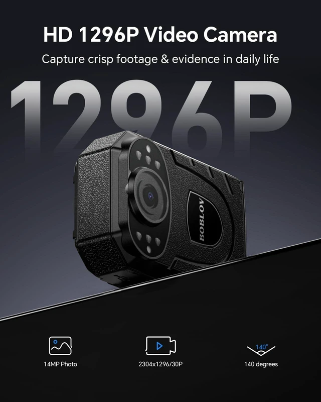 Alt view image 3 of 7 - KJ21 Body Worn Camera, 1296P Body Worn Camera, Support Memory Expand Max 256G, Outdoor 8-10Hours Recording Police Body Cam Lightweight and Portable, Clear Night Vision (64GB)