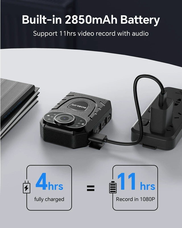 Alt view image 2 of 7 - KJ21 Body Worn Camera, 1296P Body Worn Camera, Support Memory Expand Max 256G, Outdoor 8-10Hours Recording Police Body Cam Lightweight and Portable, Clear Night Vision (64GB)