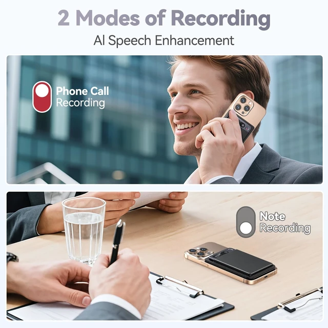 Alt view image 2 of 7 - AI Voice Recorder, Auto Transcription Summary & MindMap, AI Note Taker iPhone Call Recording, 1 Year Subscription Included, for Meeting Lecture Interview Student Journalist Lawyer Doctor
