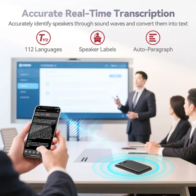 Alt view image 4 of 7 - AI Voice Recorder, Auto Transcription Summary & MindMap, AI Note Taker iPhone Call Recording, 1 Year Subscription Included, for Meeting Lecture Interview Student Journalist Lawyer Doctor
