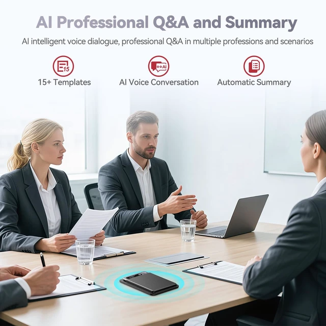 Alt view image 3 of 7 - AI Voice Recorder, Auto Transcription Summary & MindMap, AI Note Taker iPhone Call Recording, 1 Year Subscription Included, for Meeting Lecture Interview Student Journalist Lawyer Doctor