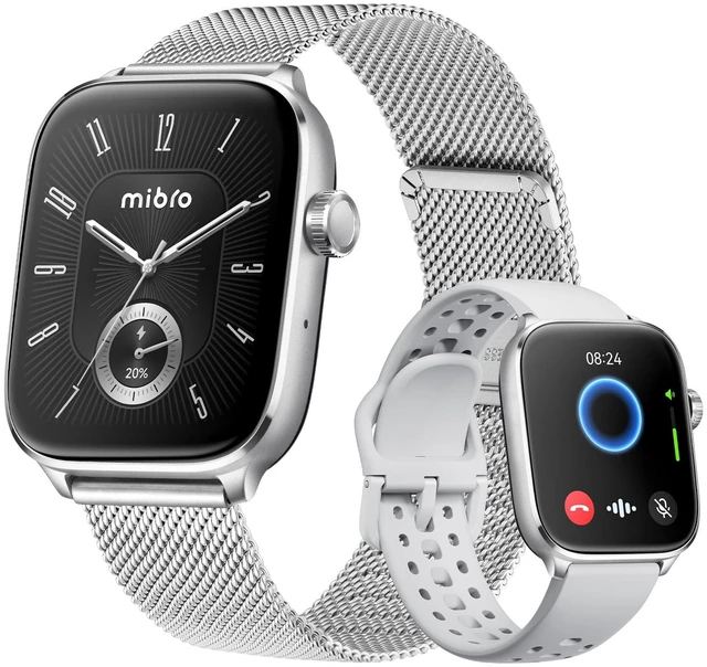 Main image of Fit Smart Watch for Men/Women with GPS and AI Voice Assistant, Silver Lightweight, 1.75" AMOLED, 8-Day Battery, Bluetooth Call, Heart Rate and Sleep Fitness Tracker, Suitable for Android & iPhone