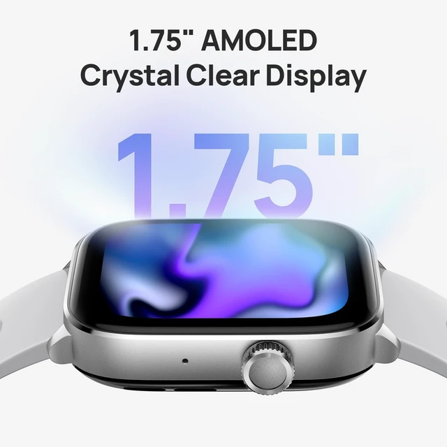 Alt view image 3 of 7 - Fit Smart Watch for Men/Women with GPS and AI Voice Assistant, Silver Lightweight, 1.75" AMOLED, 8-Day Battery, Bluetooth Call, Heart Rate and Sleep Fitness Tracker, Suitable for Android & iPhone