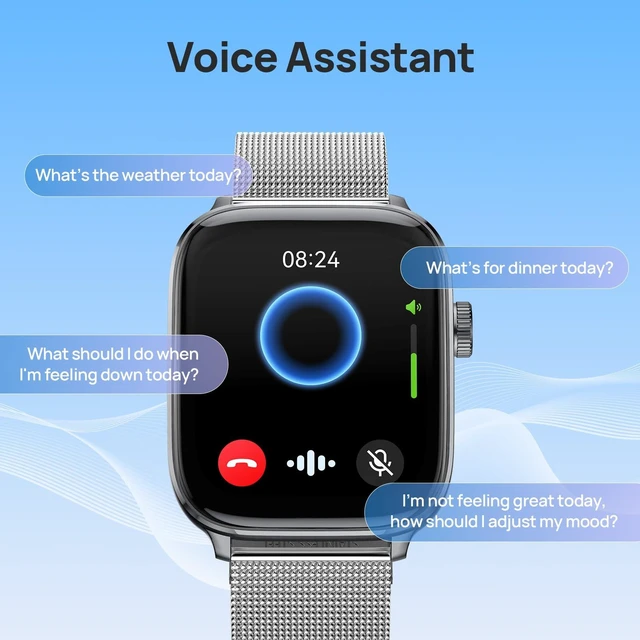 Alt view image 4 of 7 - Fit Smart Watch for Men/Women with GPS and AI Voice Assistant, Silver Lightweight, 1.75" AMOLED, 8-Day Battery, Bluetooth Call, Heart Rate and Sleep Fitness Tracker, Suitable for Android & iPhone
