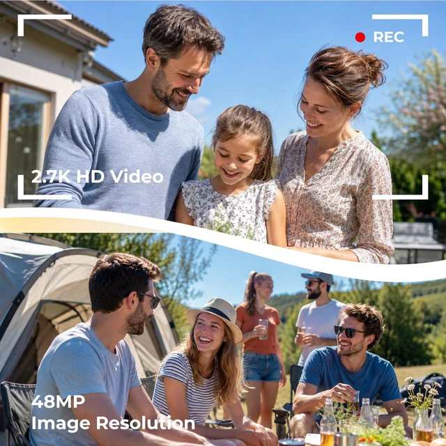 Alt view image 2 of 7 - Camcorder Video Camera 2.7K 48MP, Vlogging Camera for YouTube Beginners LED Fill Light, 18X Digital Zoom, 3.0" 270° Flip Screen, Webcam Mode, Anti-Shake, 32GB SD Card, Lightweight, Teen Gifts