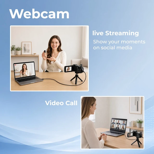 Alt view image 5 of 7 - Camcorder Video Camera 2.7K 48MP, Vlogging Camera for YouTube Beginners LED Fill Light, 18X Digital Zoom, 3.0" 270° Flip Screen, Webcam Mode, Anti-Shake, 32GB SD Card, Lightweight, Teen Gifts