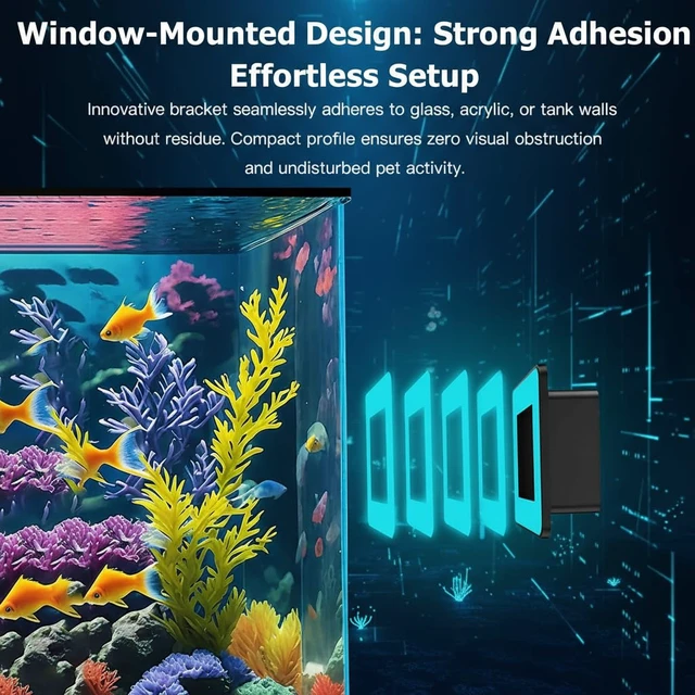 Alt view image 4 of 7 - Aquarium Camera, 2K HD for Fish, Lizard, Reptiles Terrarium, 140° Wide-Angle with Anti-Glare, Night Vision, WiFi Pet Camera with AI Motion Detection, 2-Way Audio, 24/7 Cloud/SD Recording S20M1 (Black)