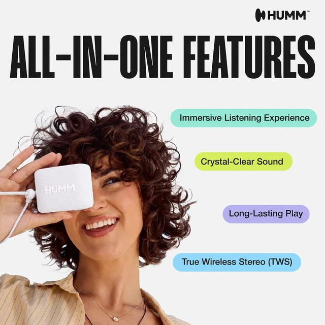 Alt view image 5 of 7 - GLO Compact Waterproof & Dustproof Portable Bluetooth Speaker, Black Features Ambient LED Lights & Hanging Strap, Stereo Pairing, Up to 18 Hours Playtime, Perfect for Travel, Bike & Beach