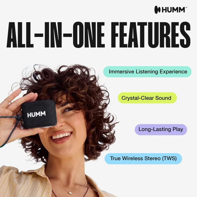 Alt view image 5 of 7 - GLO Compact Waterproof & Dustproof Portable Bluetooth Speaker, Black Features Ambient LED Lights & Hanging Strap, Stereo Pairing, Up to 18 Hours Playtime, Perfect for Travel, Bike & Beach
