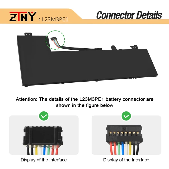 Alt view image 4 of 7 - L23C3PE1 L23M3PE1 Laptop Battery for Lenovo IdeaPad 5 2-in-1 14IRU9 14Q8X9 14AHP9 14AKP10 14IAL10 14IRH9 16AHP9 16AKP10 16IAL10 16IRU9 Series L23D3PE1 SB11M74072 SB11M74073 SB11M74075 11.31V 57Wh