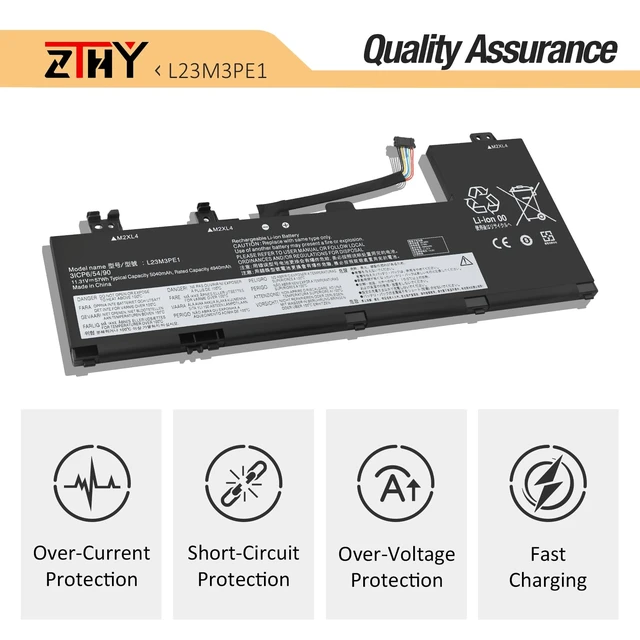 Alt view image 3 of 7 - L23C3PE1 L23M3PE1 Laptop Battery for Lenovo IdeaPad 5 2-in-1 14IRU9 14Q8X9 14AHP9 14AKP10 14IAL10 14IRH9 16AHP9 16AKP10 16IAL10 16IRU9 Series L23D3PE1 SB11M74072 SB11M74073 SB11M74075 11.31V 57Wh