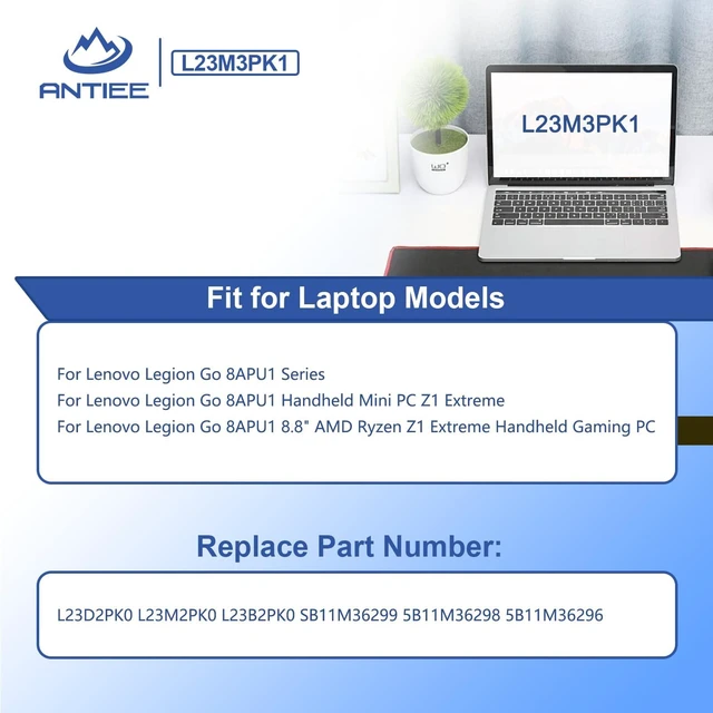 Alt view image 3 of 7 - L23B3PK1 L23M3PK1 Laptop Battery for Lenovo deaPad Slim 5-14IMH9 14AHP9 14IRU9 15IRH9 15IRU9 16IMH9 16AHP9 16IRU9 14Q8X9 Series L23X3PK1 L23D3PK1 L23N3PK1 11.52V 57Wh 5040mAh