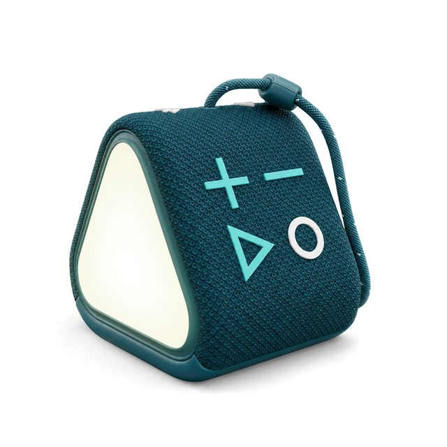 Main image of GLO Compact Waterproof & Dustproof Portable Bluetooth Speaker, Black Features Ambient LED Lights & Hanging Strap, Stereo Pairing, Up to 18 Hours Playtime, Perfect for Travel, Bike & Beach