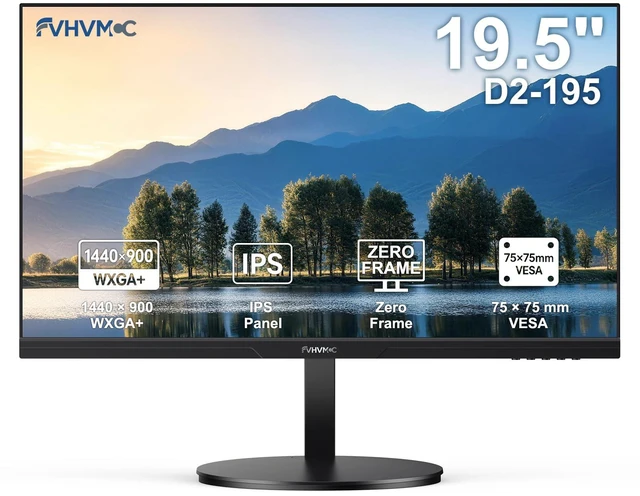 Main image of 19.5in 1440x900 75Hz Professional Office Monitor Frameless IPS Computer Monitor, 16:10, 100% sRGB, 178° Wide Viewing Angle, VGA, HDMI, DC, VESA Mountable, Tilt Adjust