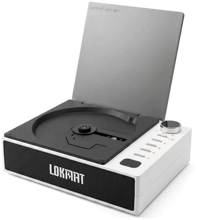 Main image of CD Player Portable Bluetooth Small Retro CD Players for Home (White) Portable CD Player with Speakers Rechargeable LCD Screen FM Radio Optical USB Type-C