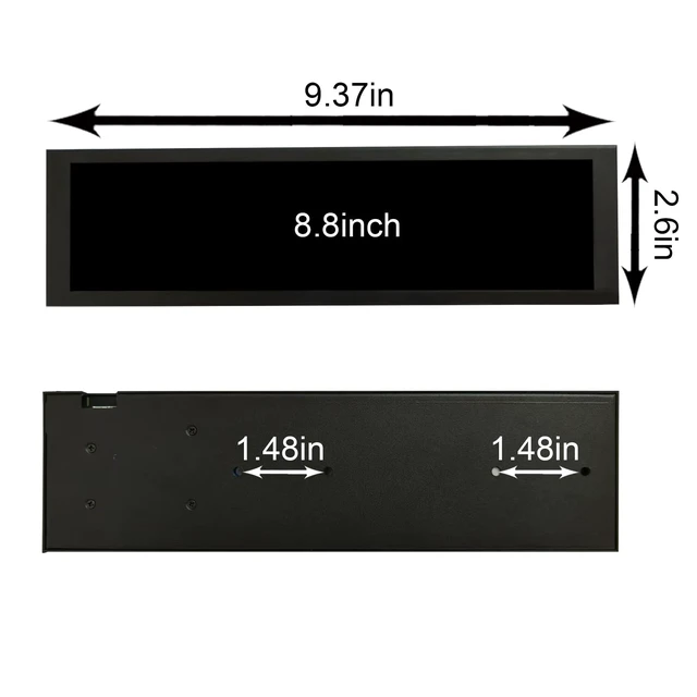 Alt view image 7 of 7 - 8.8'' PC Case Screen 1920x480 IPS Monitor with Theme Editor,Black As Computer Sensor Panel Temperature CPU GPU RAM Data Monitoring Secondary Display