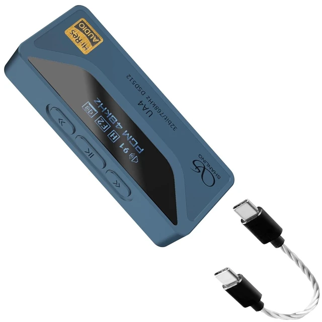 Main image of UA4 Portable USB DAC/AMP Headphone Amplifier,Support MQA 16X,768kHz DSD512,High Driving Power for Android/iOS/Mac/Windows,dongle Volume Control,3.5/4.4mm up to 237mW@32 Output (Blue)