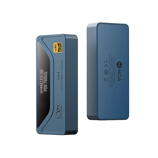 Alt view image 2 of 6 - UA4 Portable USB DAC/AMP Headphone Amplifier,Support MQA 16X,768kHz DSD512,High Driving Power for Android/iOS/Mac/Windows,dongle Volume Control,3.5/4.4mm up to 237mW@32 Output (Blue)