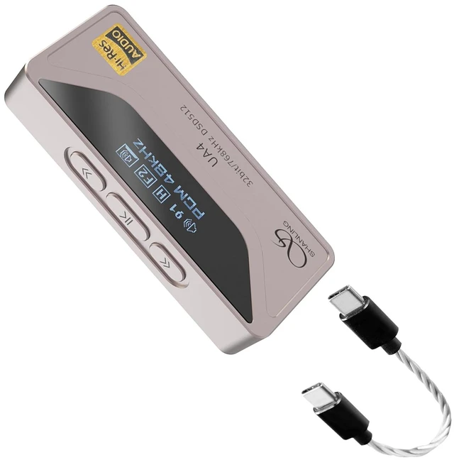 Main image of UA4 Portable USB DAC/AMP Headphone Amplifier,Support MQA 16X,768kHz DSD512,High Driving Power for Android/iOS/Mac/Windows,dongle Volume Control,3.5/4.4mm up to 237mW@32 Output (Titanium)