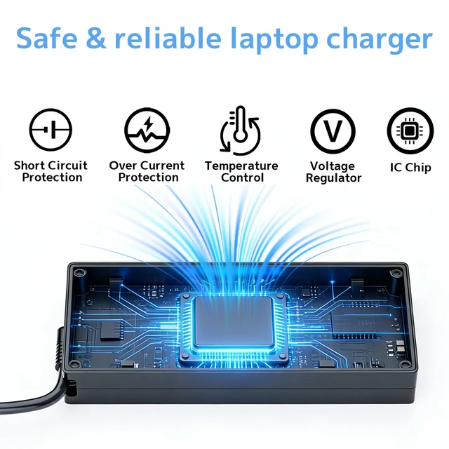 Alt view image 4 of 7 - 330W New Slim Charger Fit for Lenovo Legion Pro Laptop RTX 5090 AC Adapter Power Supply Cord For Legion pro 9 9i 7 7i 5i 5 Gaming laptop RTX 5080 5070 2026 GaN Smart Fast Charging Multiple protection