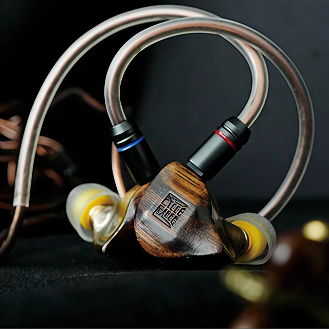 Alt view image 6 of 7 - FUDU Verse II Hybrid Driver in Ear Monitors, Wired HiFi Earbuds with 1 Titanium Diaphragm Dynamic Driver, 2 Balanced Armature for Audiophile Musician (Bronze, 4.4mm)