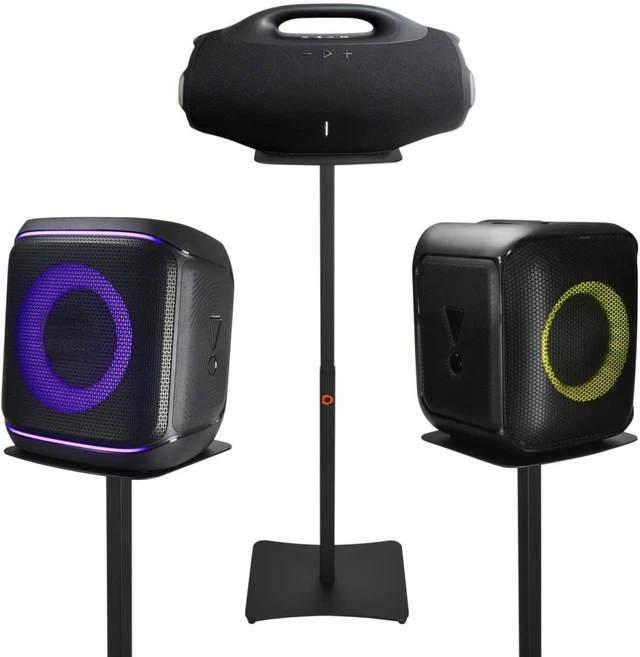 Alt view image 2 of 6 - Speaker Stand Compatible with JBL PartyBox Encore 2/1, Boombox 4 Speaker Heavy-Duty Floor Stand, Adjustable Height from 25.59" to 39.69"