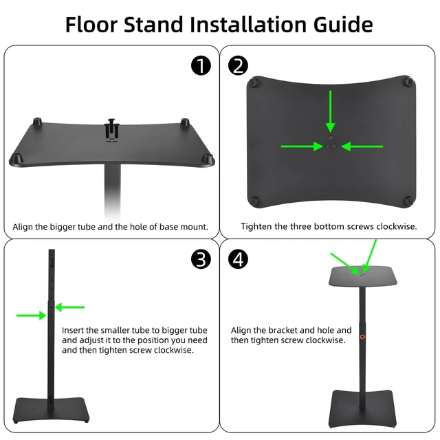 Alt view image 3 of 6 - Speaker Stand Compatible with JBL PartyBox Encore 2/1, Boombox 4 Speaker Heavy-Duty Floor Stand, Adjustable Height from 25.59" to 39.69"