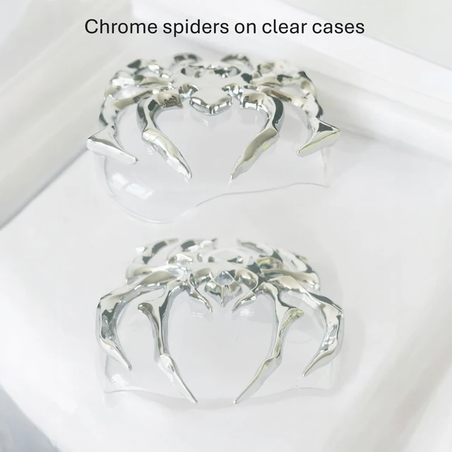 Alt view image 3 of 6 - Chrome Spider on Hardshell Cases for AirPods Max, No Headset Included, Apple Headphone Accessories only, Fashion Headphone Accessories