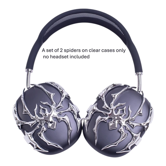 Alt view image 6 of 6 - Chrome Spider on Hardshell Cases for AirPods Max, No Headset Included, Apple Headphone Accessories only, Fashion Headphone Accessories