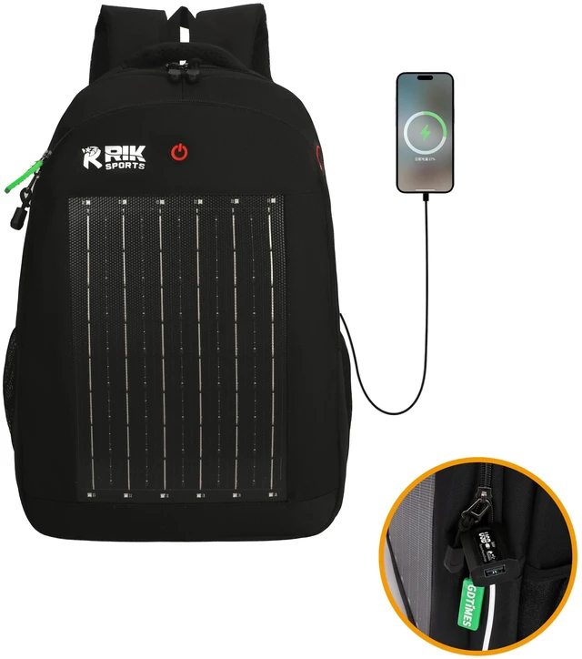 Alt view image 2 of 7 - Solar Backpack, Solar Powered Laptop Backpack 7W Hiking Backpack with USB Charging Port & LED Light, Waterproof Outdoor Travel with Solar Panel for Camping, Hiking & Adventure Gear