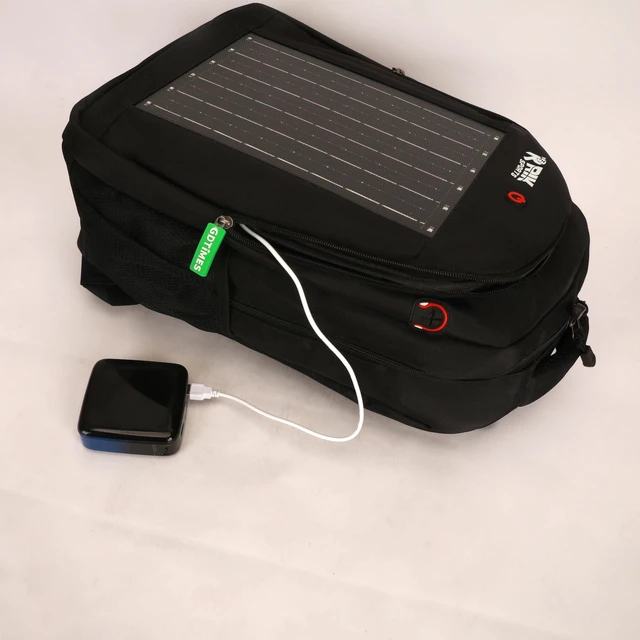 Alt view image 6 of 7 - Solar Backpack, Solar Powered Laptop Backpack 7W Hiking Backpack with USB Charging Port & LED Light, Waterproof Outdoor Travel with Solar Panel for Camping, Hiking & Adventure Gear