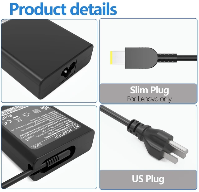 Alt view image 5 of 5 - 245W 20V 12.25A Charger Compatible with Lenovo Legion Pro 5 5i 7i 16ADR10 15AKP10 16IAX10 15IAX10 Power Supply ADL245SLC3A Laptop Charger
