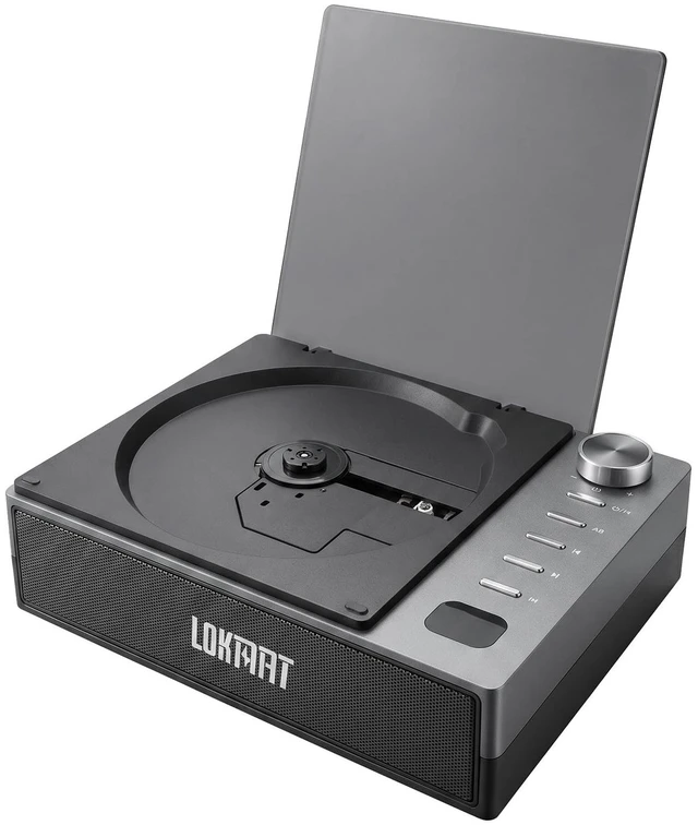 Main image of CD Player Portable Bluetooth Small Retro CD Players for Home (Black) Portable CD Player with Speakers Rechargeable LCD Screen FM Radio Optical USB Type-C