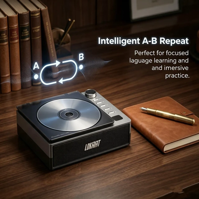 Alt view image 7 of 7 - CD Player Portable Bluetooth Small Retro CD Players for Home (Black) Portable CD Player with Speakers Rechargeable LCD Screen FM Radio Optical USB Type-C