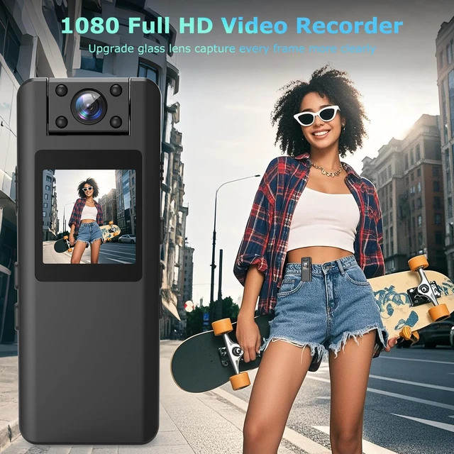 Alt view image 5 of 7 - Body Camera with Audio and Video Recording, 128GB Mini Body Cam with 180° Rotating Lens, 10HR Battery & Night Vision, HD 1080P Wearable Bodycam for Law Enforcement, Hiking and Outdoor Sports