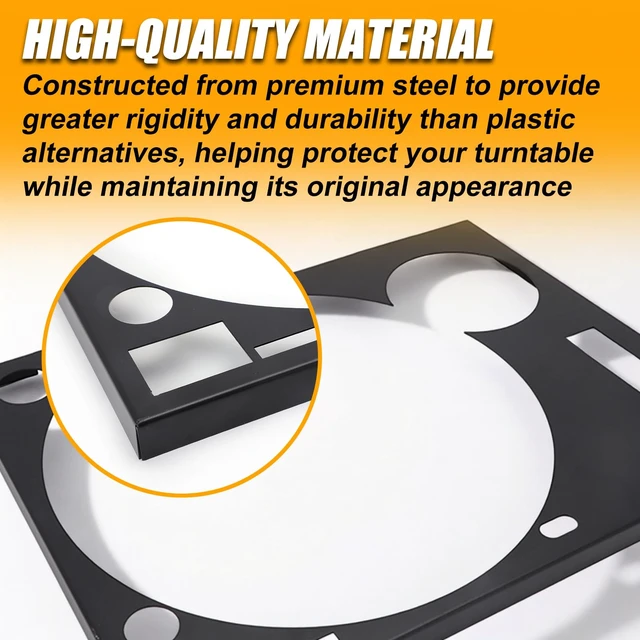 Alt view image 3 of 6 - Turntable Face Plate for Technics SL1200MK2 SL1210MK2 Steel Construction,For DJ Equipment Restoration,Black