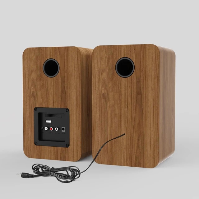 Alt view image 7 of 7 - Active Bookshelf Speakers 36W RMS Studio Monitor 5'' Woofers+1'' Tweeters, Bass & Treble Adjustment, BT 5.4/USB/AUX/RCA Compatible with PC, Record Player
