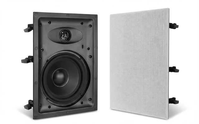Main image of 6.5 Inch 2-Way in-Wall Speaker for Whole House Surround Audio, 1" Silk Dome Tweeter, Magnetic Paintable Mesh Cover, Compatible with Whole House Audio or Home Theater, Single White