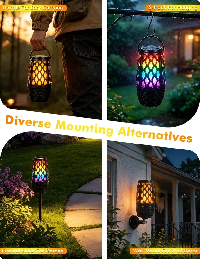 Alt view image 7 of 7 - Outdoor Speakers with Flame & RGB Lights, 10W HD Stereo, Gift for Men Women Bluetooth 5.3 Speakers Wireless IPX6 Waterproof, Auto-Pairing, Multi-Sync Up to 100-Speaker, Perfect for Patio, Pool, Party
