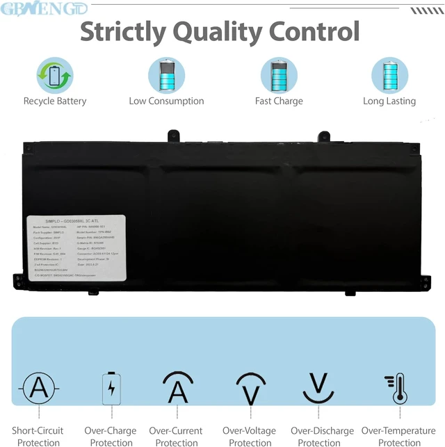 Alt view image 6 of 7 - GD03XL N66215-005 Battery Replacement for HP Envy x360 14 2-in-114-fa0000 14-fc0000 OmniBook X 14-fe000 EliteBook Ultra G1q G1q8 Pavilion 16-af0000 16-ag0000 Series N66215-001 GD03059XL