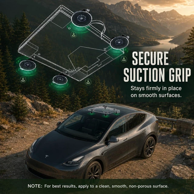 Alt view image 4 of 7 - 2-in-1 Protective Acrylic Case with 4 Suction Cup Mounts for Starlink Mini Vented design allows in-case use; carry handle simplifies setup on car windows, sunroofs, smooth roofs, RVs, trucks and boats