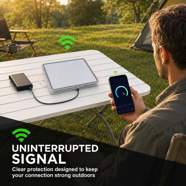 Alt view image 6 of 7 - 2-in-1 Protective Acrylic Case with 4 Suction Cup Mounts for Starlink Mini Vented design allows in-case use; carry handle simplifies setup on car windows, sunroofs, smooth roofs, RVs, trucks and boats