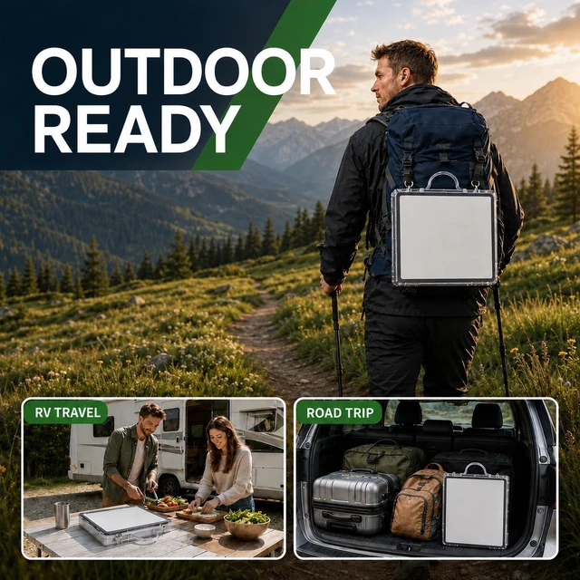Alt view image 7 of 7 - 2-in-1 Protective Acrylic Case with 4 Suction Cup Mounts for Starlink Mini Vented design allows in-case use; carry handle simplifies setup on car windows, sunroofs, smooth roofs, RVs, trucks and boats