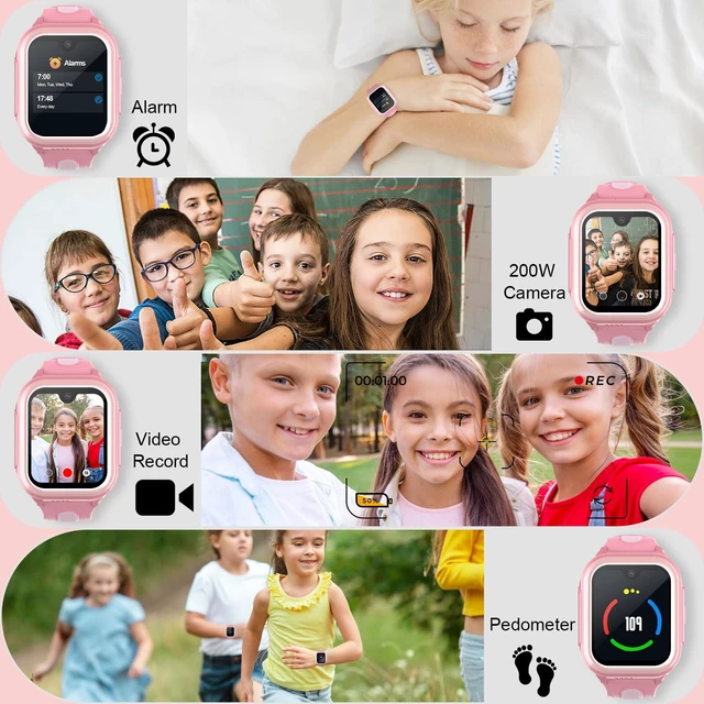 Alt view image 6 of 7 - Kids Smart Watches 1.78" AMOLED Screen Smartwatches Boys Girls 6-12 Year GPS Location Video Calls SOS Camera Message Pedometer