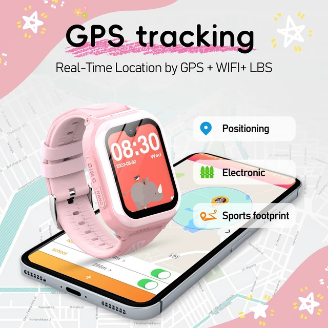 Alt view image 3 of 7 - Kids Smart Watches 1.78" AMOLED Screen Smartwatches Boys Girls 6-12 Year GPS Location Video Calls SOS Camera Message Pedometer