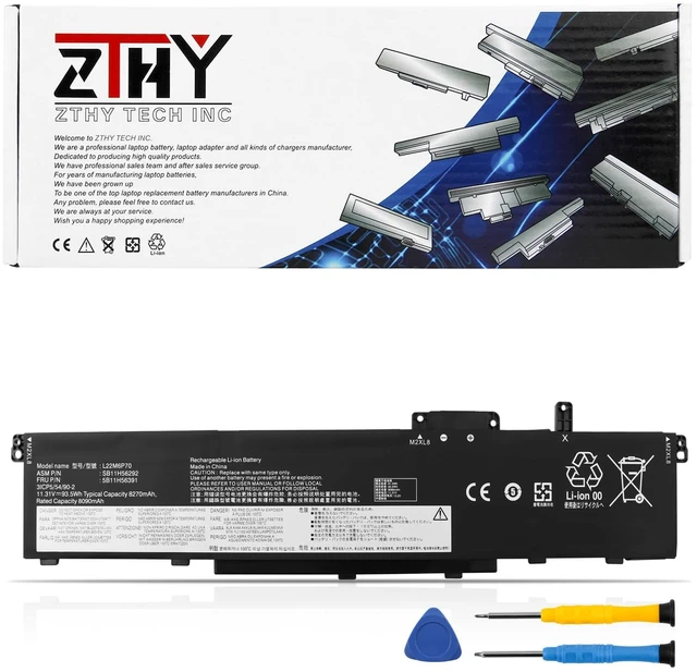 Main image of L22M6P70 Laptop Battery for Lenovo ThinkPad P16 Gen 1 P16 Gen 2 P14s Gen 5 L22L6P70 L21L6P70 L21M6P70 SB11H56292 5B11H56391 SB11H56293 5B11H56392 8270mAh 11.31V 93.5Wh