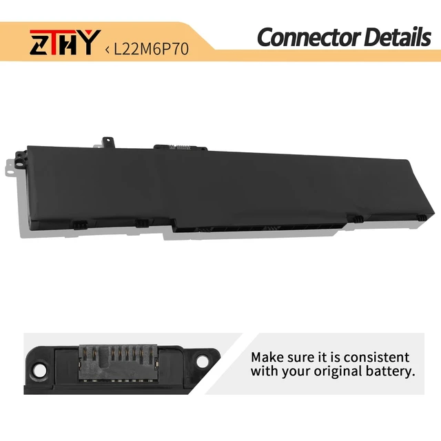 Alt view image 4 of 7 - L22M6P70 Laptop Battery for Lenovo ThinkPad P16 Gen 1 P16 Gen 2 P14s Gen 5 L22L6P70 L21L6P70 L21M6P70 SB11H56292 5B11H56391 SB11H56293 5B11H56392 8270mAh 11.31V 93.5Wh